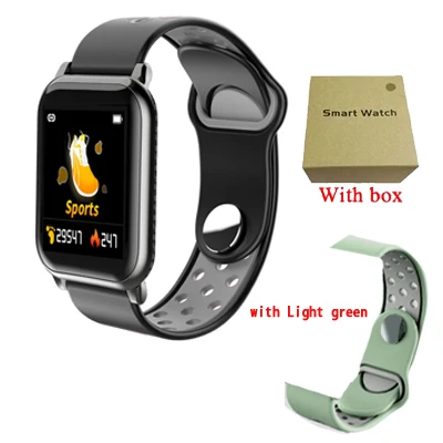 KY11 умные часы водонепроницаемые спортивные для iphone телефон Smartwatch монитор сердечного ритма функции кровяного давления для женщин мужчин детей - Цвет: black-Lbox-Lgreen