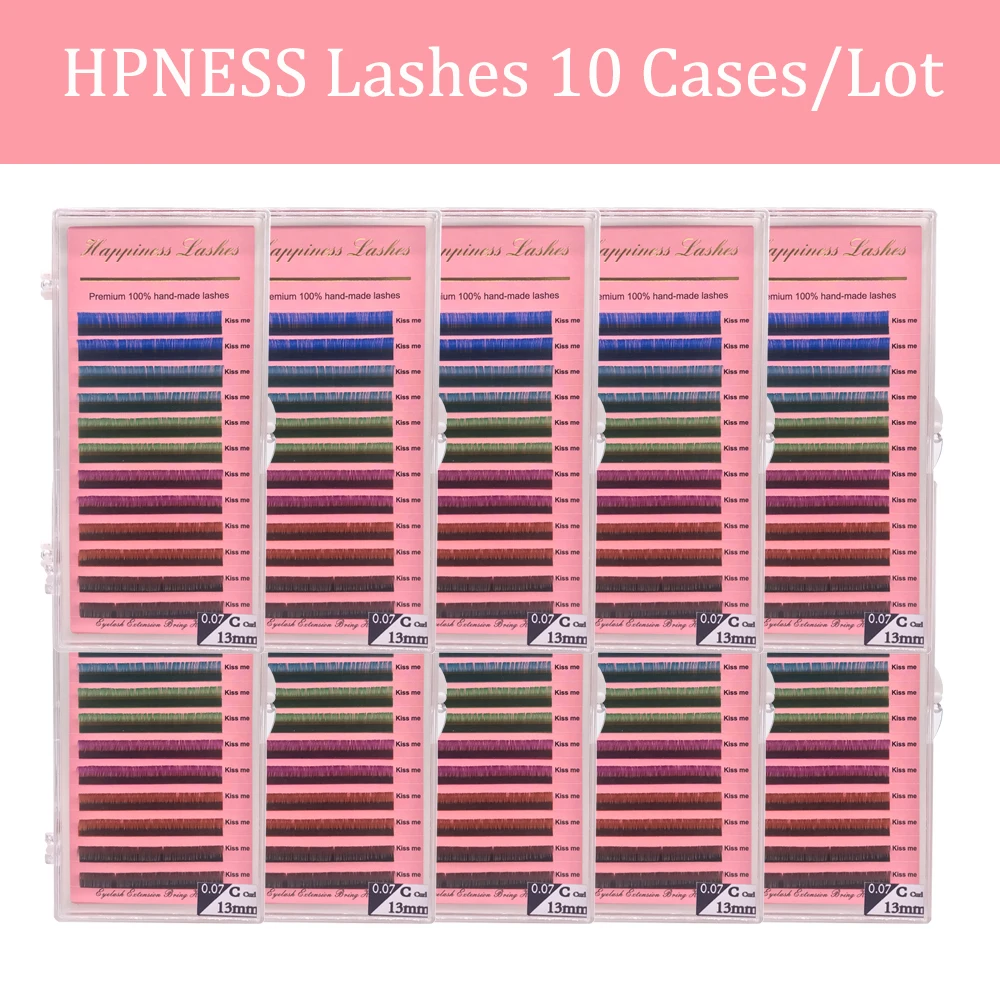 

Soft Natural Individual 6 Colors Rainbow False Eyelash Extensions 10 Tray/Lot 0.07 C/D Curl Premium Lashes 100% Hand-Made