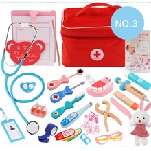 Детские ролевые игры, игрушки для моделирования, медицинская коробка, игрушки, экологически чистые твердые деревянные игрушки, Рождественский праздничный подарок для детей