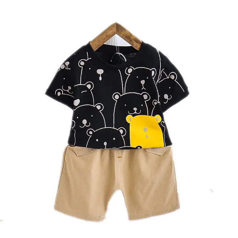 Комплект одежды для маленьких мальчиков и девочек хлопковая Футболка с