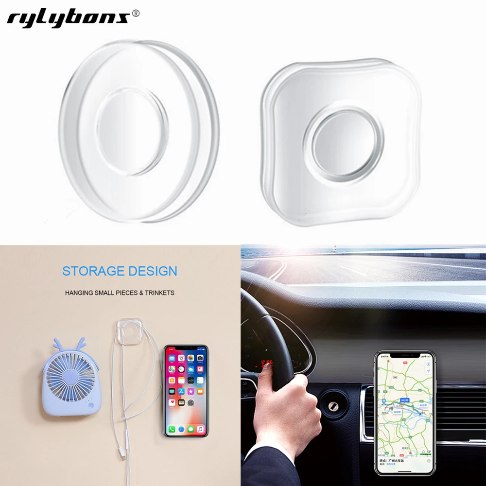 

Universal Multifunctional Sticky Glue Phone Holder Nano Silicon Gel Pad Cable Winder For Home Car Wall Accessories Stand Sticker
