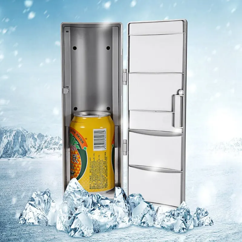 Top Sale Refrigerator Mini Usb Fridge Freezer Cans Drink Beer Cooler Warmer Travel Refrigerator Icebox Car Office Use Portable