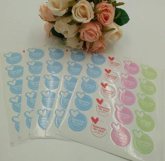 

200pcs/lot "Especially for you" Heart adhesive seal sticker for baking package Cookie packaging DIY Multifunction label
