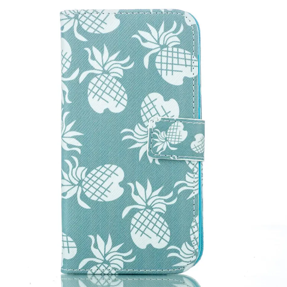 Магнитный кожаный чехол для iPhone 11 Pro Max X XS Max XR 7 8 Plus Datura 5S 6S Touch 6 5 Роскошная рамка слот для карт D06F - Цвет: Pineapple