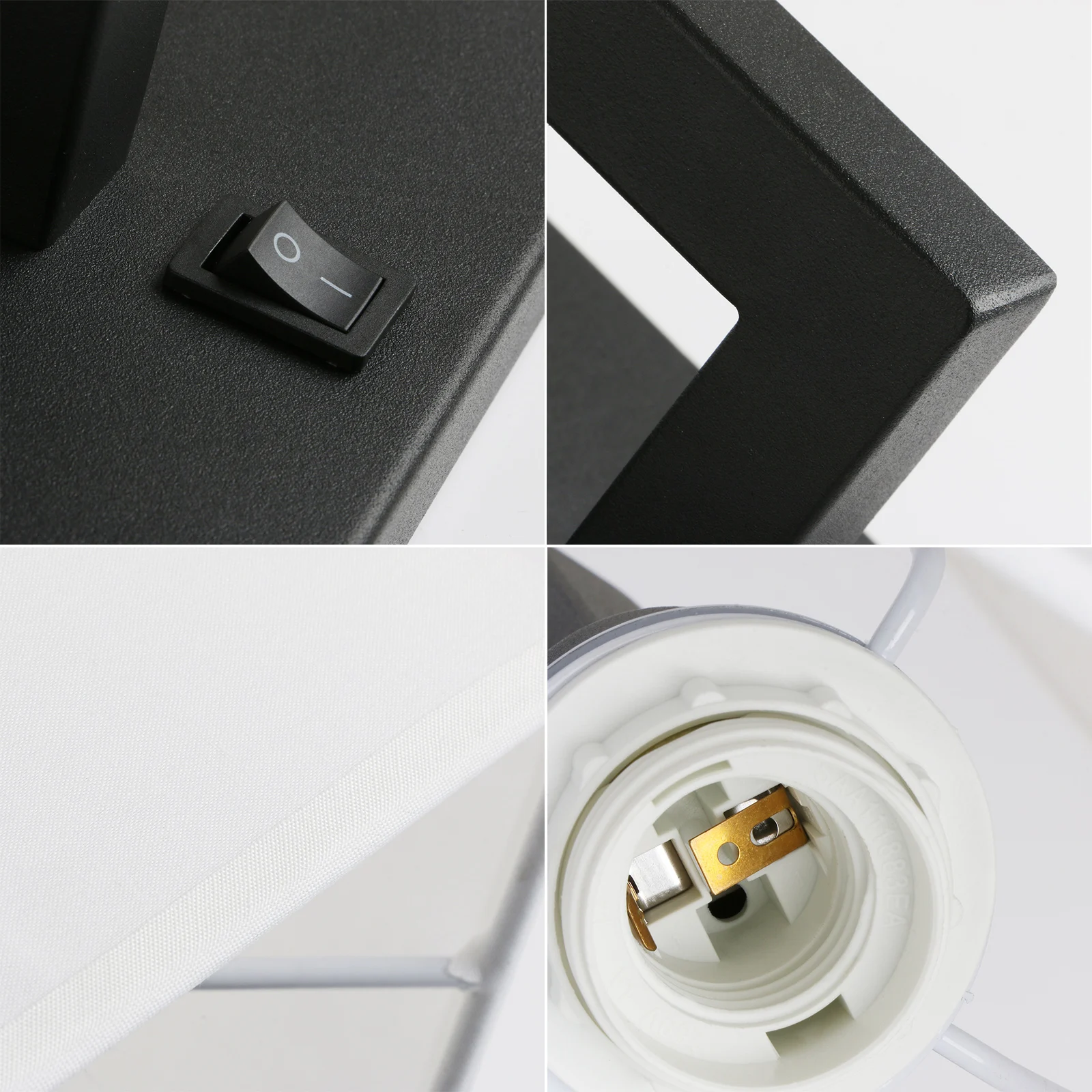 Одностенный светильник Permo с белым текстильным тенем и лампочками маленький