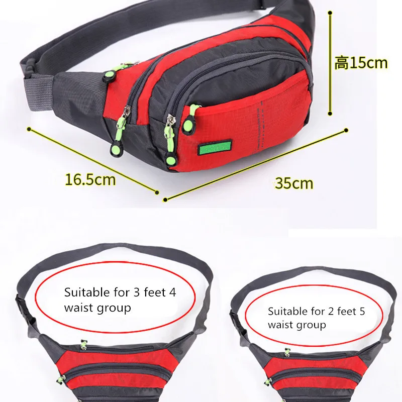 Professional Running Bag Waterproof Sports Chest Shoulder Bags Belt Pouch Unisex Waistbag Hiking Zip Bag Fanny Pack 6 Colors