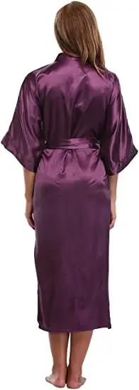Women Silk Satin Long Wedding Bride Bridesmaid Robe Kimono Robe Feminino Bath Robe Large Size XXXL Peignoir Femme Sexy Bathrobe