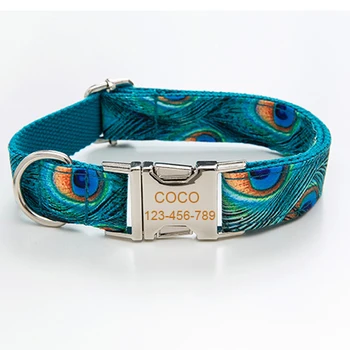 

Unique print pet collar dog leash dog accessories for pitbull bull terrier Rottweiler Free engraved pet collars