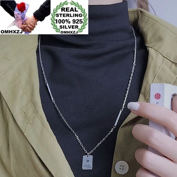 

OMHXZJ Wholesale HA132 European Fashion Woman Girl Birthday Party Gift Good Luck Star 100% 925 Sterling Silver Pendant Necklace