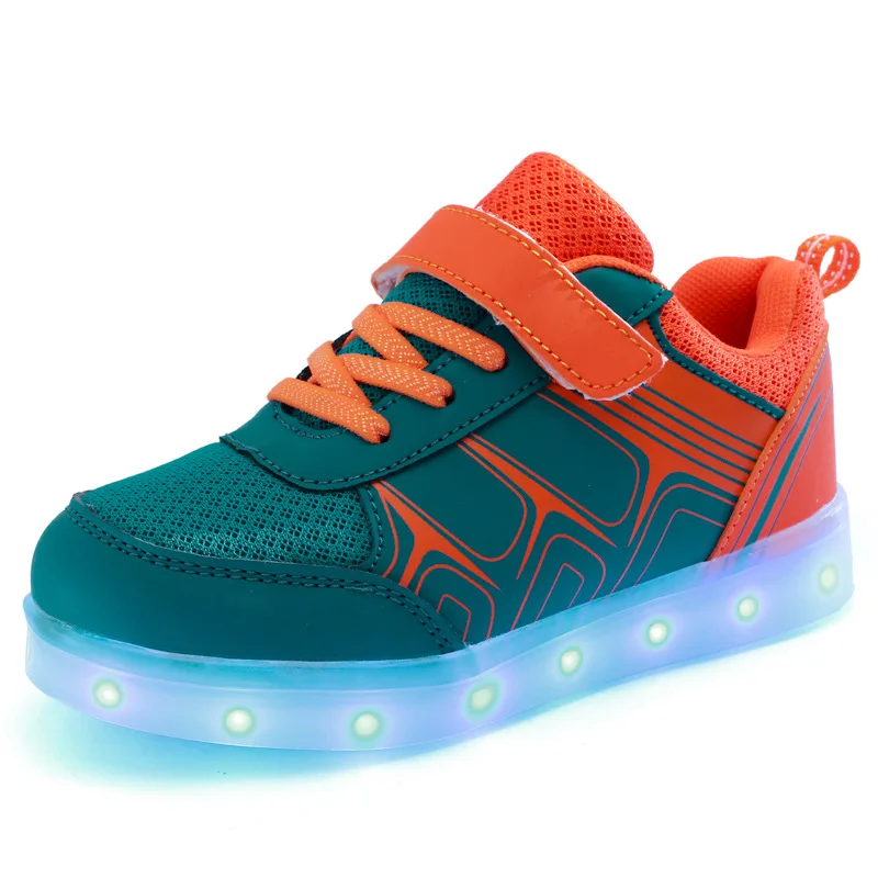 Хорошее качество, USB led обувь, светильник, светящиеся кроссовки с подошвой-светильник для детей, мальчиков и девочек, теннисные светодиодный тапки для детей - Цвет: Синий