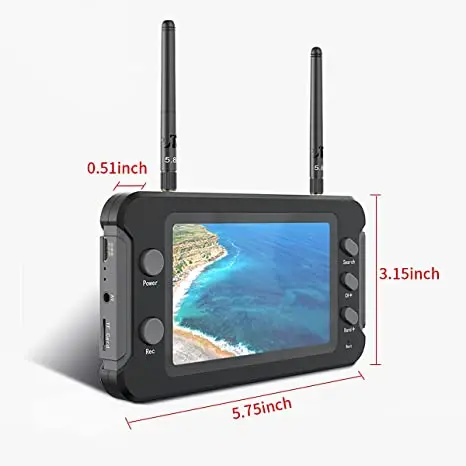 Écran FPV 4.3" 5.8G 40CH avec récepteur intégré - Autonomie 3h
