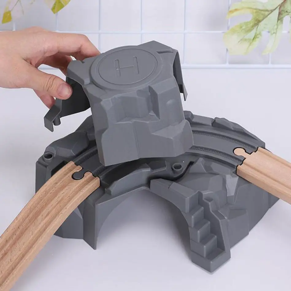 Wooden Train Track Accessories Beech Wooden Railway Train Set Bridge