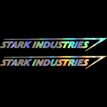 

2pcs Car Sticker Stark Industries Sticker Decal Marvel Iron Man Avengers Car Model Racing Sunscreen Waterproof, 20cm * 3cm