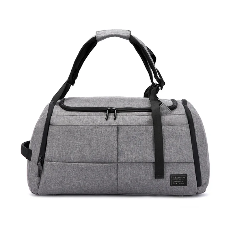 Large Capacity Wet Dry Separation Gym Bag Men Anti-theft Travel Backpack Portable Grey Sports Handbag Yoga Pilates Shoulder Bags
