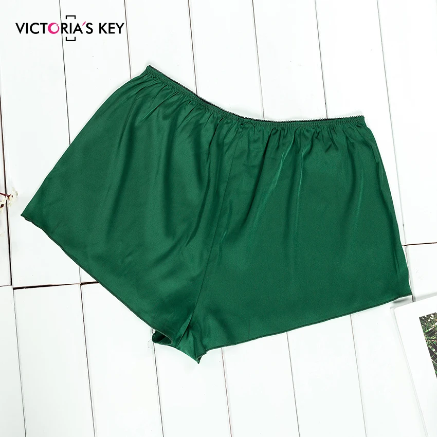 VICTORIA'S KEY, сексуальный зеленый топ с v-образным вырезом, атласные шорты, Осень-зима, Женская домашняя одежда, Элегантный женский пижамный комплект, пижама из шелка