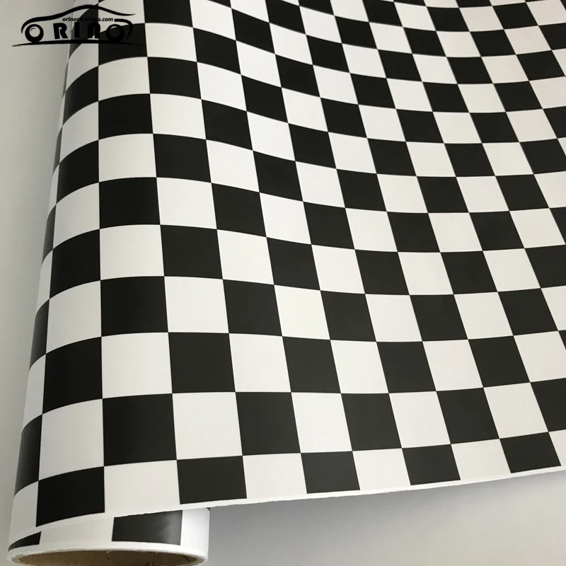 Black White Checkered Flag Vinyl Wrap Sticker-5