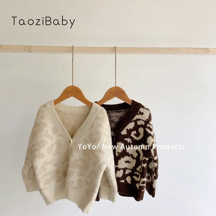 

Girls Knitted Cardigan Sweater Autumn And Winter Clothing 2019 Pure Cotton New Baby Korean Version Children's Jacket