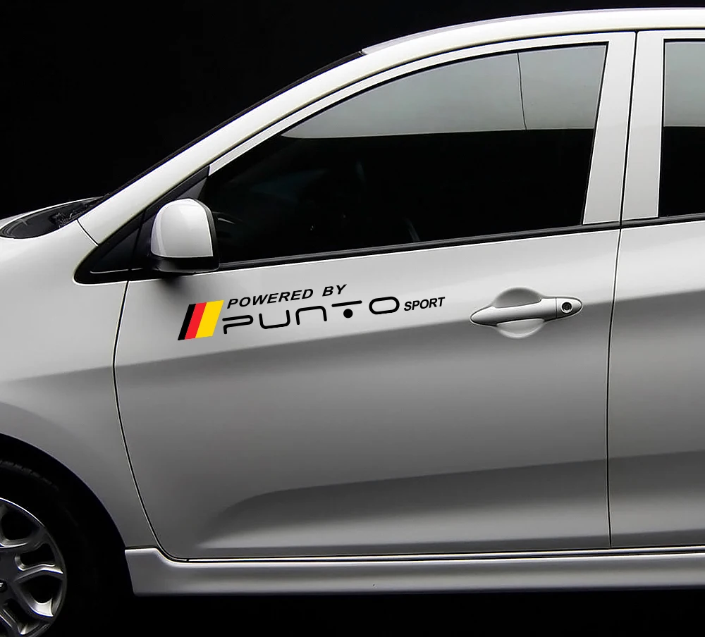 2 шт. наклейки для украшения кузова автомобиля для Fiat Punto Motorsports светоотражающие автомобильные наклейки виниловые спортивные наклейки аксессуары для автомобиля