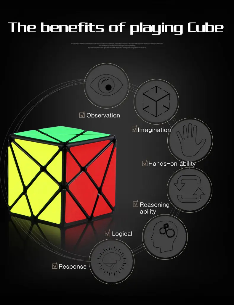 Новинка, Qiyi Axis Cube, без наклеек или с черными сменами, неправильная головоломка Jingang 3x3, волшебный кубик странной формы, детская игрушка для соревнований