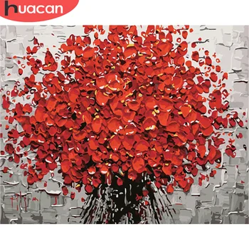 

HUACAN Oil Painting By Numbers Flower DIY Pictures By Number Kits Drawing On Canvas Hand Painted Paintings Art Gift Home Decor