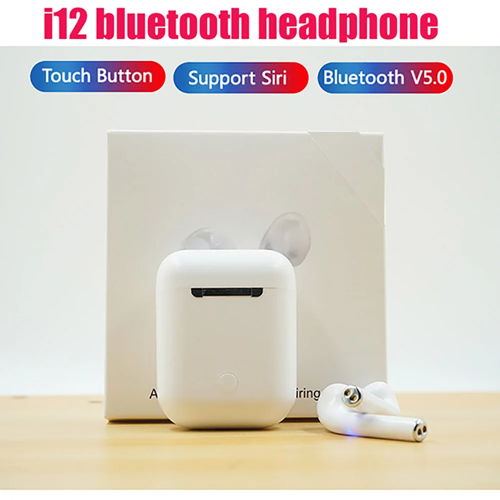 i12 c white I12 tws оригинальные матовые bluetooth наушники bluetooth 5,0 Touch Pop up беспроводная гарнитура спортивная для смартфонов - Цвет: i12 c white