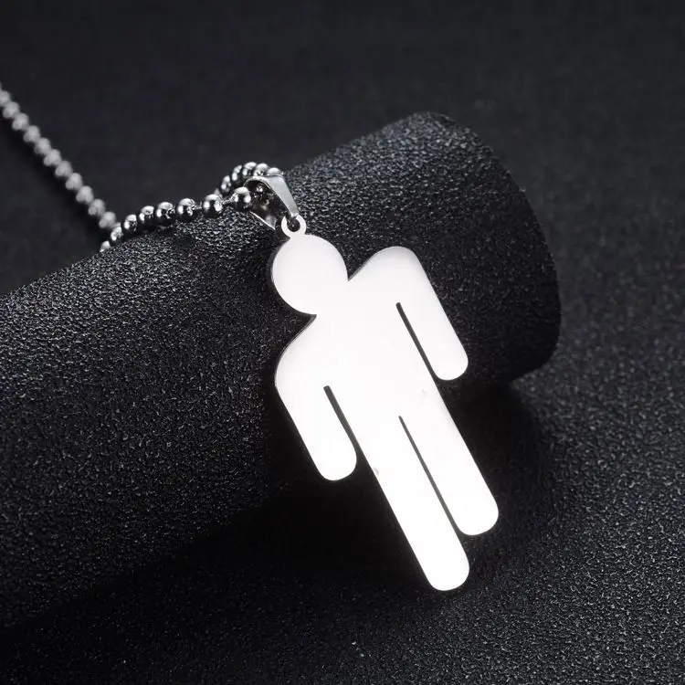 Necklace Billie Eilish ожерелье с подвеской из нержавеющей стали модное ювелирное изделие круглая цепочка квадратная подвеска ожерелье Подарки для фанатов - Metal Color: Necklace