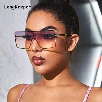

Fashion 2020 Oversized Square Sunglasses Women Goggles Shades Gradient Purple Brown Sun Glasses Vintage Brand Glasses Men