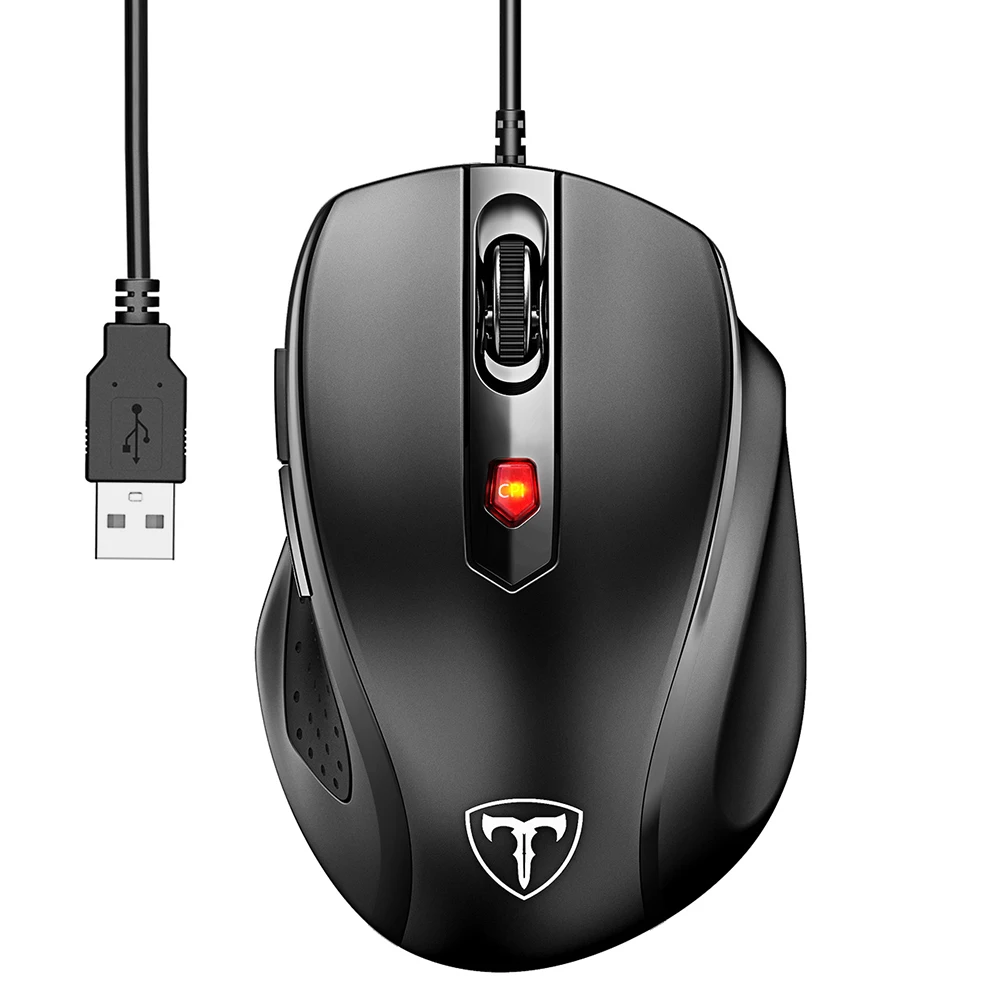 VicTsing PC124 Wired Mouse Ergonomic USB Optical Mouse 6 Buttons Mice Adjustable 3200 DPI Computer Mouse For PC Laptop Notebook (7)