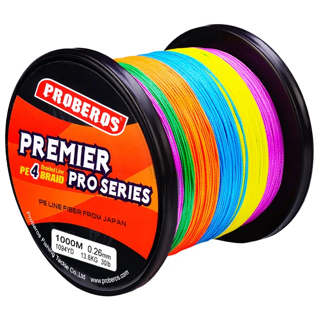 Proberos 300m Braided Fishing Line Green/gray/blue/red/yellow 4x