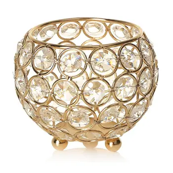 

Crystal Tea Light Candle Holders/Candle Shade for Wedding Coffee Table Decorative Centerpiece Holiday Decoration 10cm Diameter(G