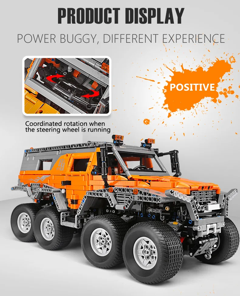 Yeshin 23011 Technic Cars серия MOC Avtoros Shaman 8x8 внедорожная модель автомобиля строительные наборы блоки кирпичи образовательные Ki