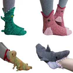 Christmas Socks Keep Warm Winter Knit Socks Funky Animal Pattern Double Knitting Cuff Cute Christmas Socks Gifts For Woman Man