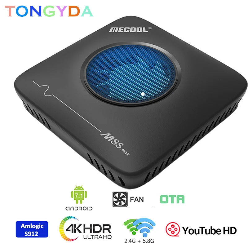 MECOOL M8S Max Amlogic S912 Smart tv Box Android 7 1 3 ГБ + 32 2 4G 5 8G Dual WiFi BT4.0 ТВ приставка 4K ultra HD VP9