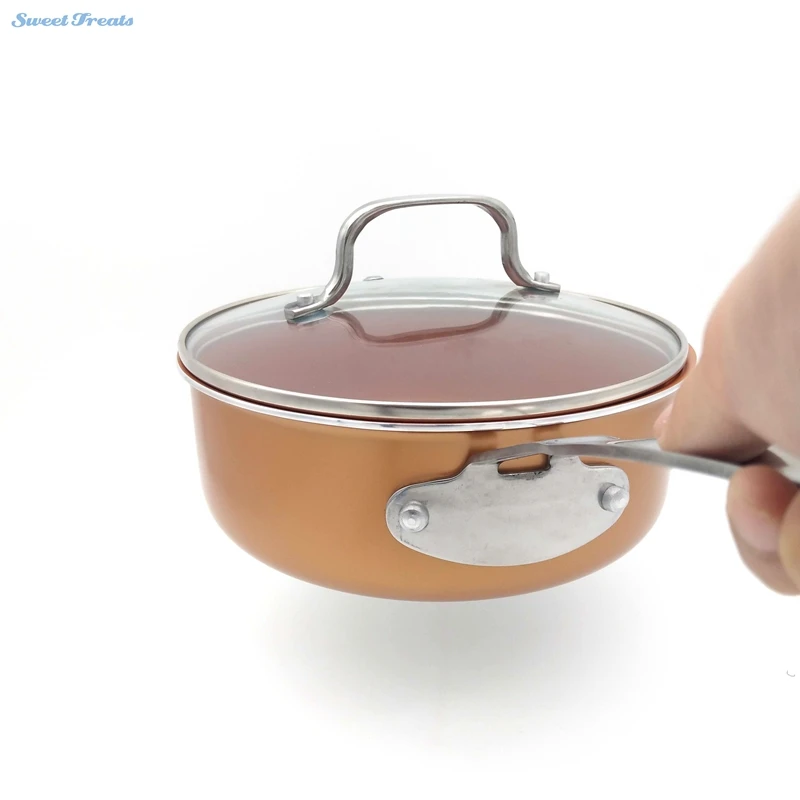 Антипригарная медная посуда с керамическим покрытием Сковорода с индукционной совместимой и посудомоечной машиной Безопасная Печь