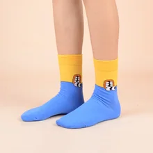 5 пар в партии, женские носки, забавные цветные хлопковые носки с героями мультфильмов, Осень-зима, дизайн