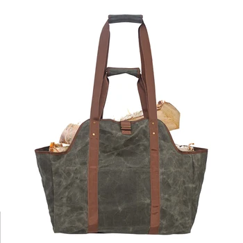 

Fireplace Wood Log Tote Bag Canvas Firewood Carrier Storage Outdoor Camping Pack