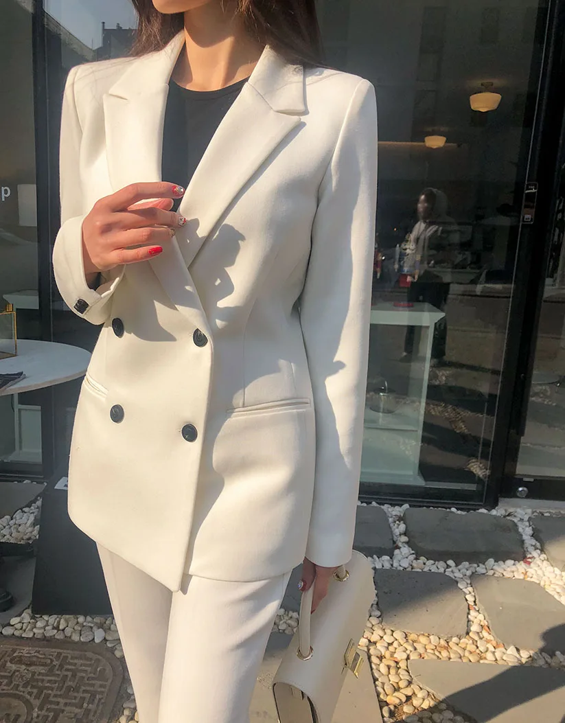 Высокое качество, Деловые женские костюмы, новинка 2019, зимняя приталенная Женская куртка, Блейзер, женские офисные повседневные брюки