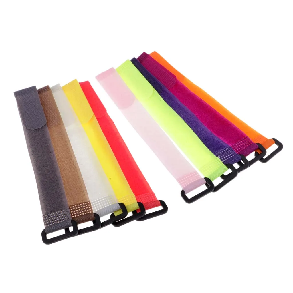 10pcs Fishing Accessories Reusable Fishing Rod Tie Holder Strap Suspenders Hook Loop Cord Belt Fishing Accessories