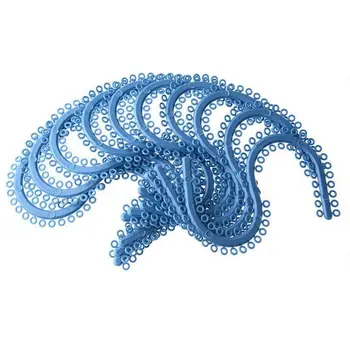 

10Strips/pack Professional Blue S-Shaped Orthodontic Bands Dental Rubber Tools Color Ligature Braces Dentist Materials Separate
