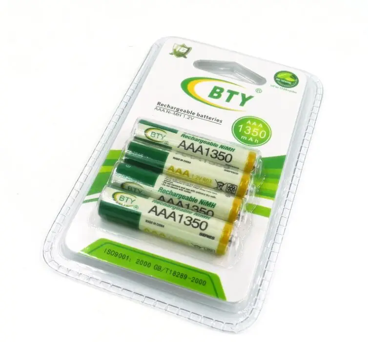 Высококачественная аккумуляторная батарея 4 x BTY 1 2 V 1350 AAA Ni-MH батареи шт./лот 400 мАч