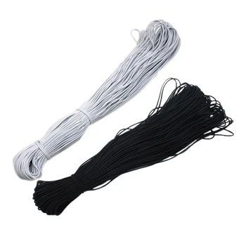 

2 Pc Elastic Rope Binding Rope Retractable Ear Hook Belt Crafting Woven Elastic Belt Sewing Elastic Spool 200 Yards