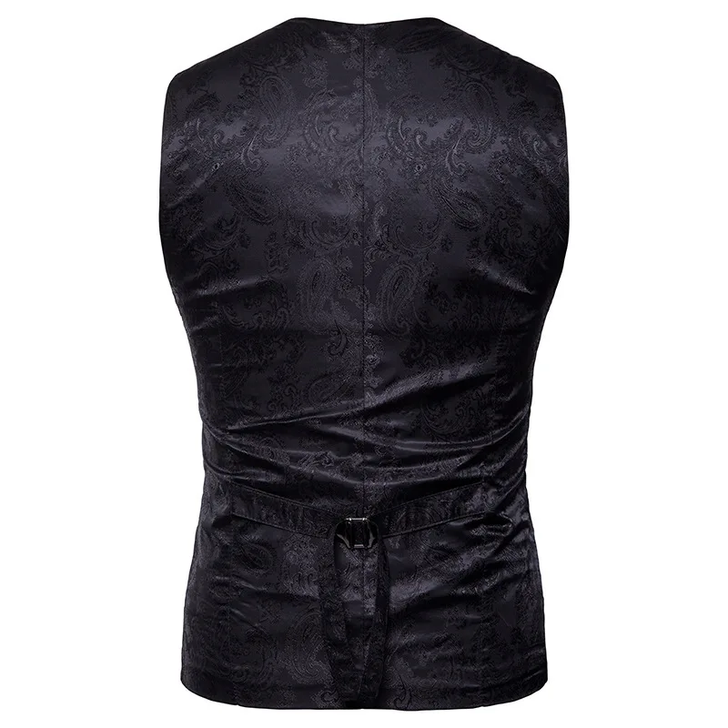 Spring And Autumn New Style Casual Fashion Men Ouma Large Size Printed Waistcoat Nightclub Performance Waistcoat Coat