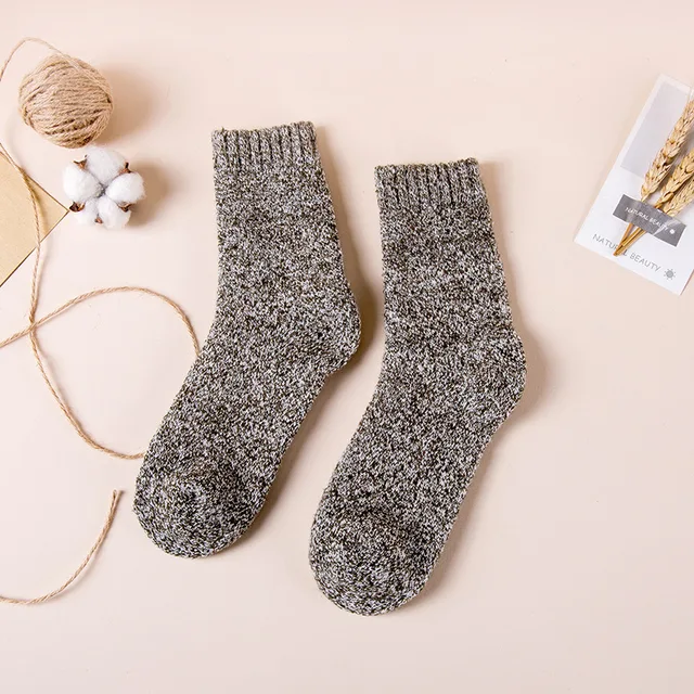 Winter Men's Super Thick Warm High Quality Harajuku Retro Snow Casual Antifreeze Wool Socks 3 Pair s4