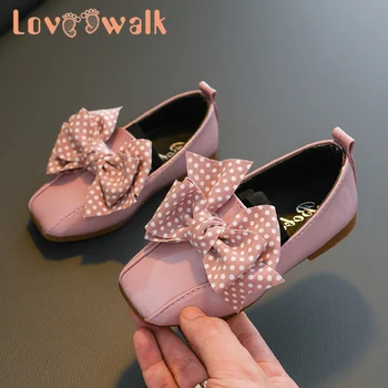 

Loveewalk PU Leather Princess Girls Flats Little Big Kids Shoes Spring Summer Girl's Sandals Mary Jane Shoes With Bowknot Point