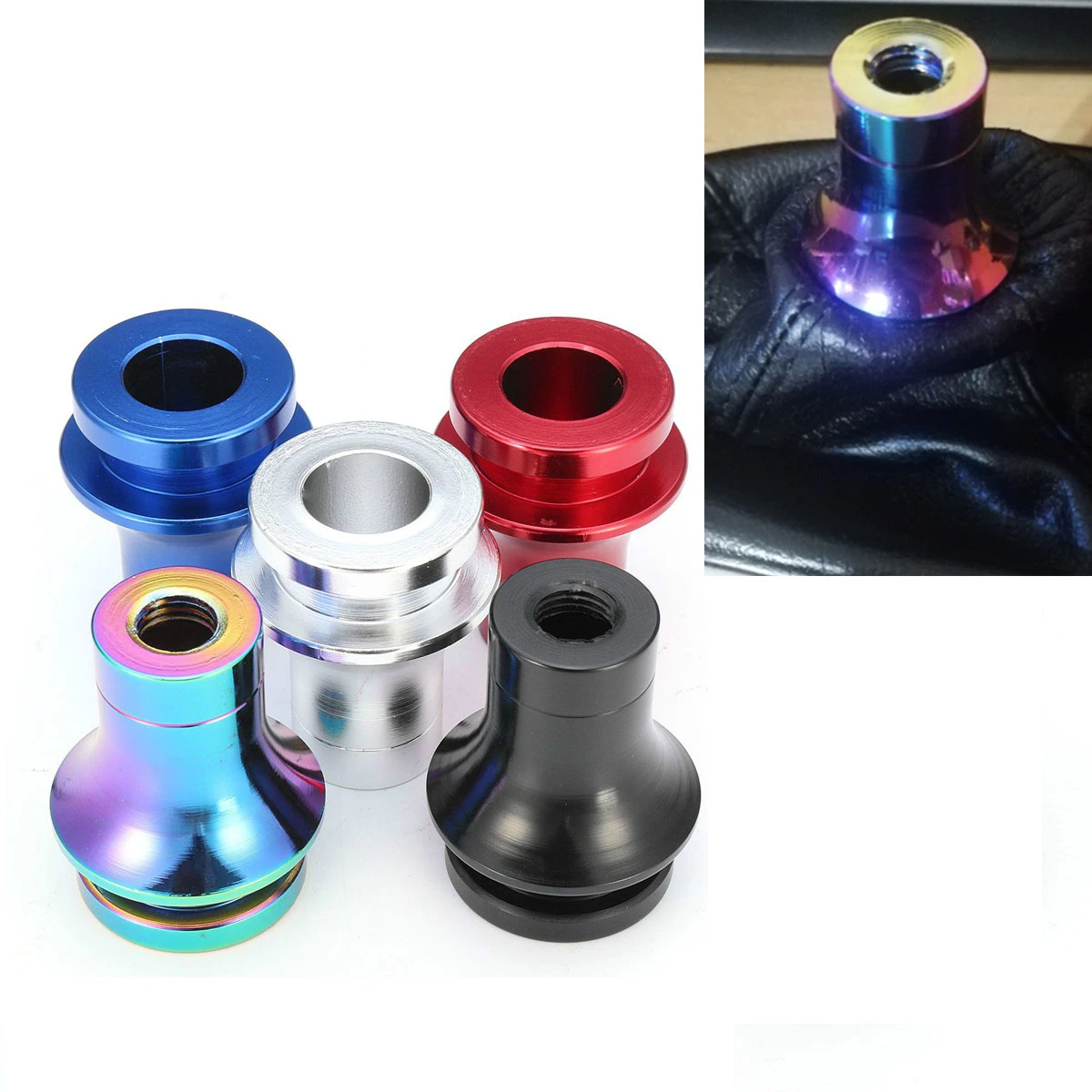 DEWHEL Round Ball Billet M12x1.25 5 Speed Short Throw Shifter Shift Knob MT Manual Gearbox Screw On Black