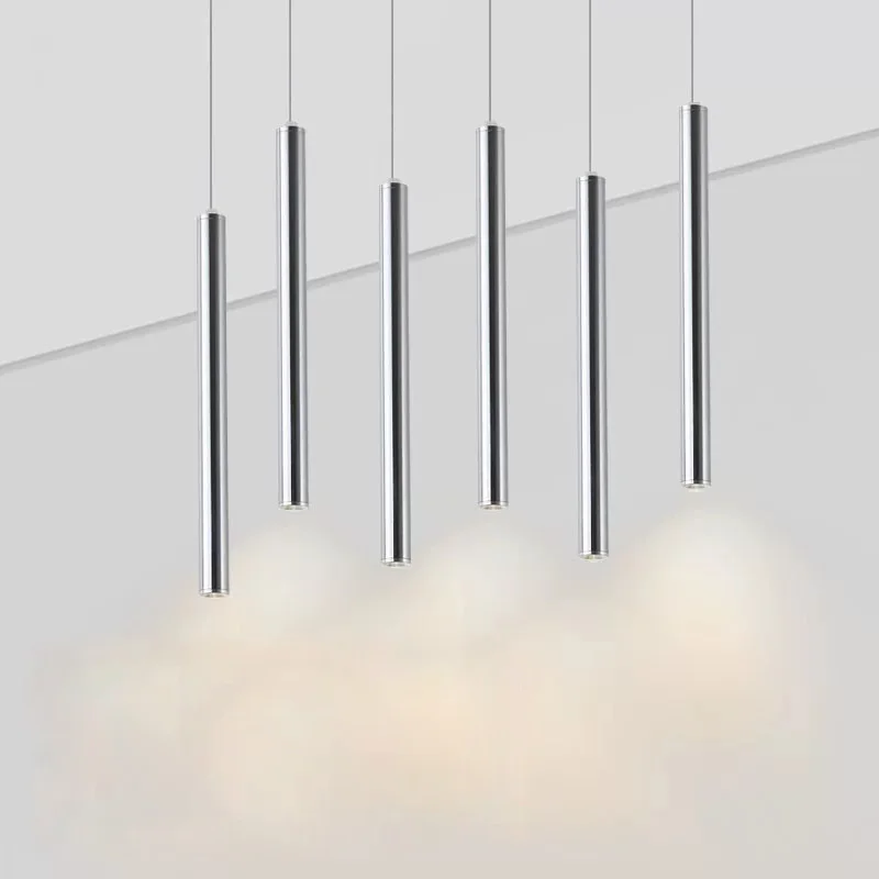Pendant Lamp LED Long Tube Silver copper Rose Golden Island Bar Counte Shop Room Kitchen Fixtures Hanglamp Luminaire Light pendant lights,vintage pendant lights