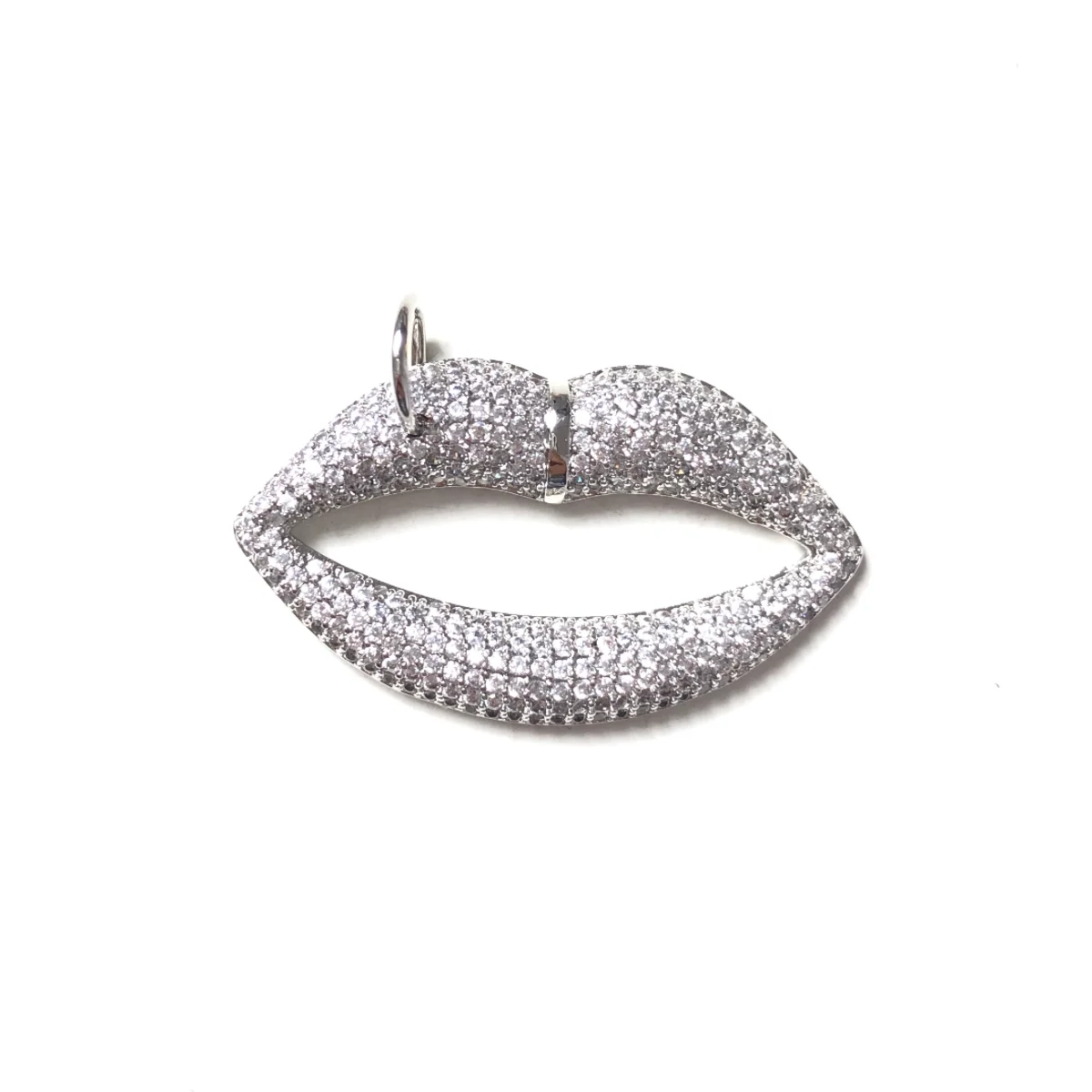 5pcs Big Lips Charms Pendant for Woman Bracelet Necklace Earring Making Cubic Zirconia Jewelry Handmade Gift Accessory Wholesale