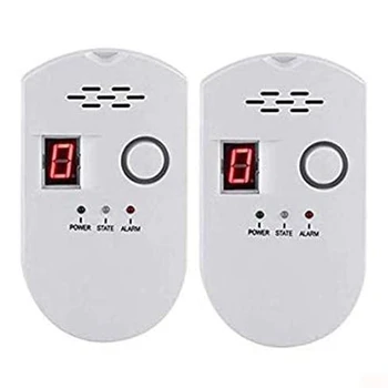 

2 Pack Natural Gas Detector, Home Gas Alarm, Gas Leak Detector,High Sensitivity Detection, Alarm Monitor Sensor,US Plug