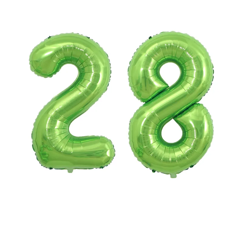2/11 шт. 40 дюймов фруктово-зеленый воздушные шары из фольги в виде цифр Зеленый Конфетти воздушные шары на день рождения, комплект Свадебная вечеринка Декор в честь Детские принадлежности для мячей - Цвет: 2pcs
