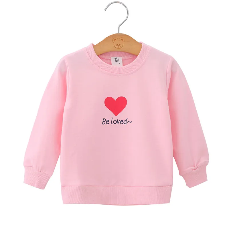 Autumn Winter Children Kids Baby Girls Heart Print Sweatshirts Long